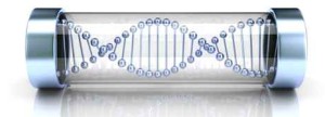 dna inside capsule 3d illustration